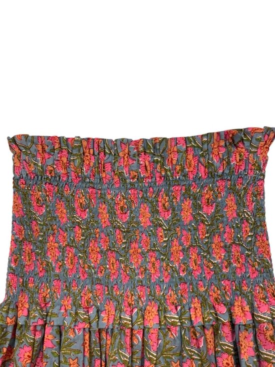 Charina Sarte Botanica Skirt S Blue Pink Floral Ruffle - Picture 6 of 9